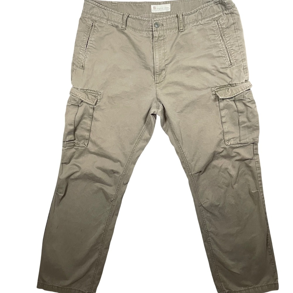 VTG GAP Original Cargo Pants Men Olive Green‎ Gray 38x34 Y2K Outdoor Workwear